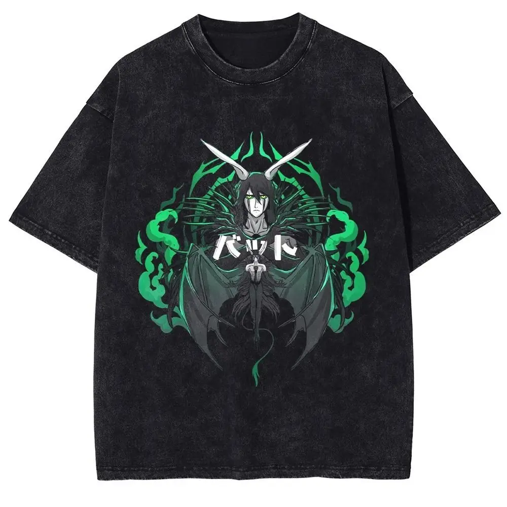 

Bleach Kyoraku Shunsui Captain Haori Japanese Anime Graphic Black T-shirt for Men 2025 Summer Loose Cotton