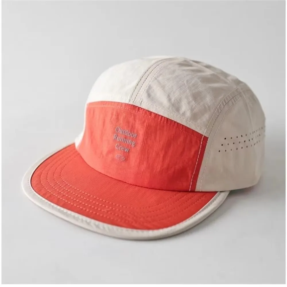 Neue, farblich abgesetzte, schnelltrocknende Baseballkappen, atmungsaktive Sportkappen mit flachem Schirm, leichte Baumwoll-Laufkappen, Freizeitkappen. – Detail 7