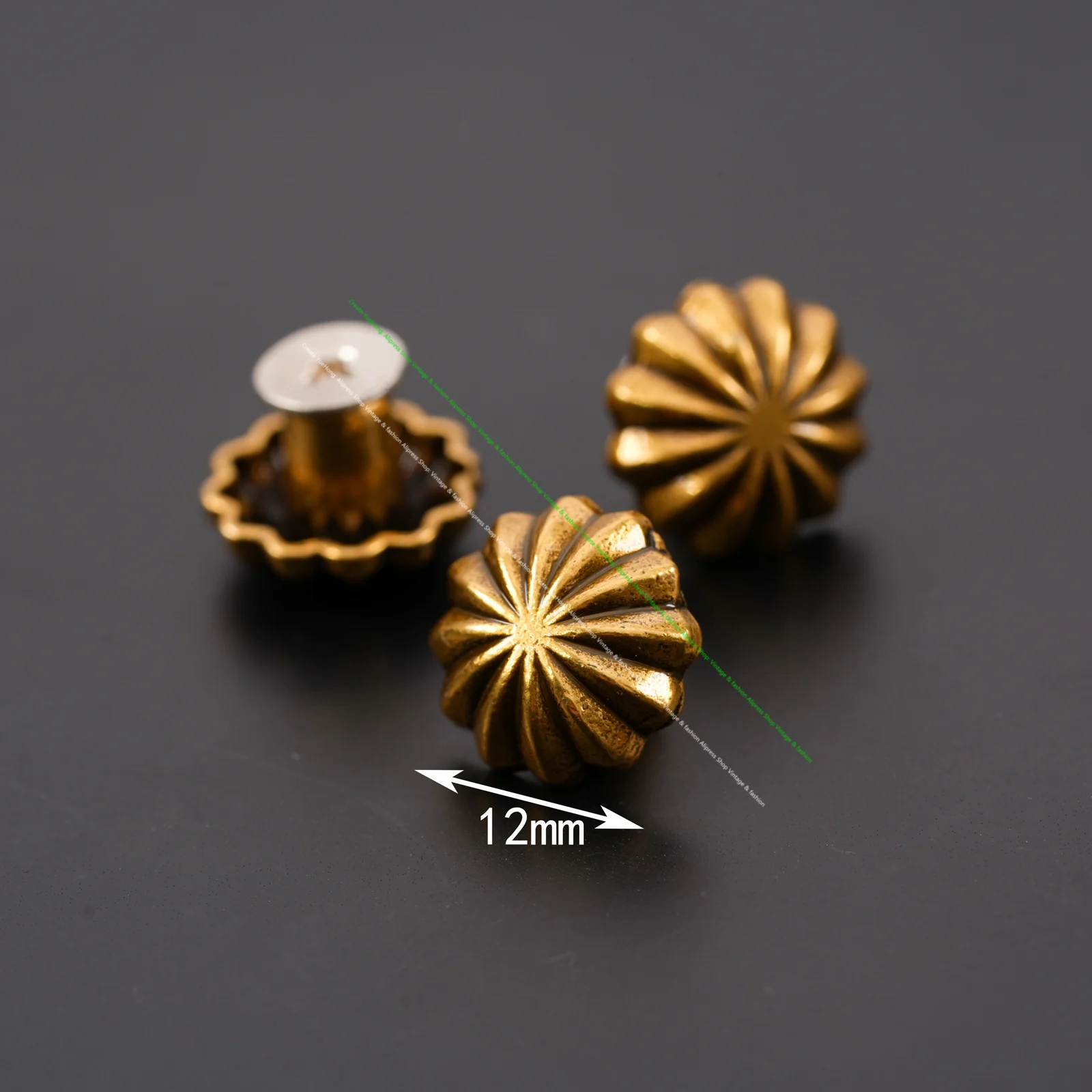 

10PCS 12Mm Solid Antique Brass/Silver Flower Leather Rivets Stud Tack Leathercraft Handbag Bracelet Decor Hardware Screwback