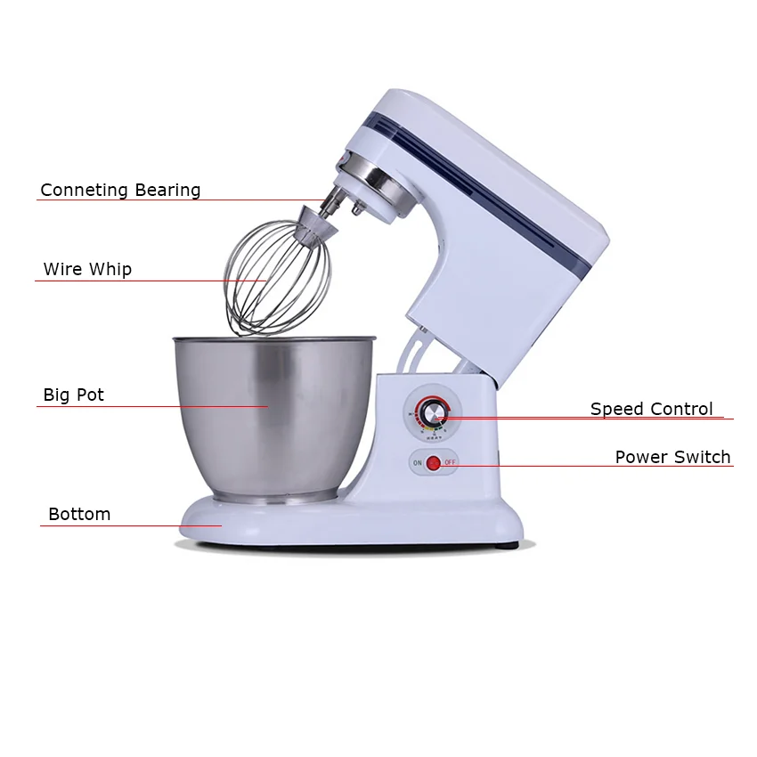 New Design Cheap Professional Stainless Steel Cake Mixer Electric Kitchen Machine