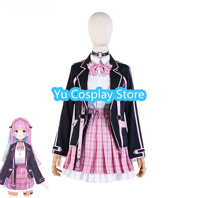 Minato aqua cosplay traje vtuber cospaly roupas femininas vestido de festa terno halloween uniforme do ensino médio feito sob encomenda