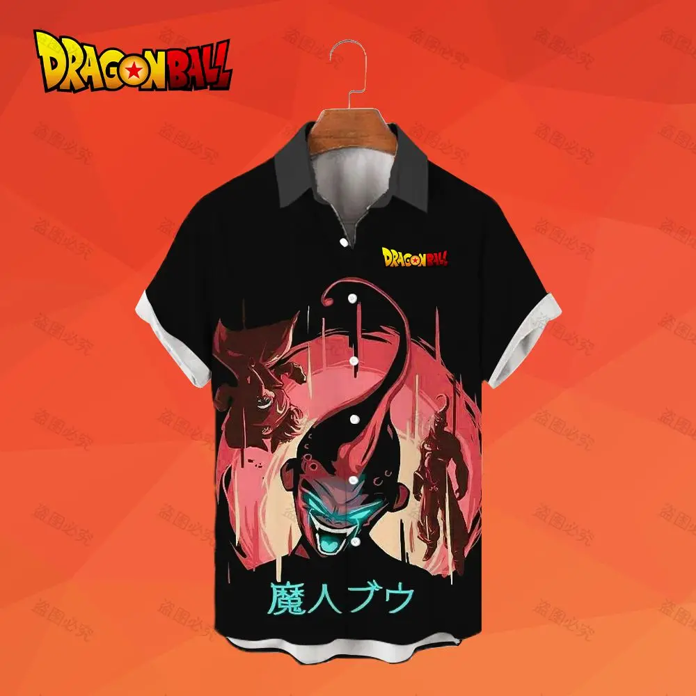 

Vegeta Dragon Ball Z Men's Shirts Y2k Summer Harajuku Aesthetic Clothing 5XL Super Saiya Goku Men's Social Shirt Fashion Cool