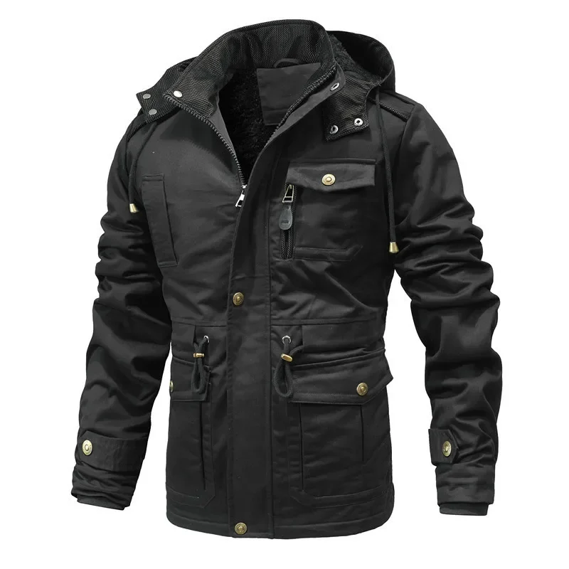 High Quality Warm Parkas Male Cotton Casual Winter Coats Men Winter Jackets Outdoor Coats Multi-pocket Cargo Jackets Size 6XL