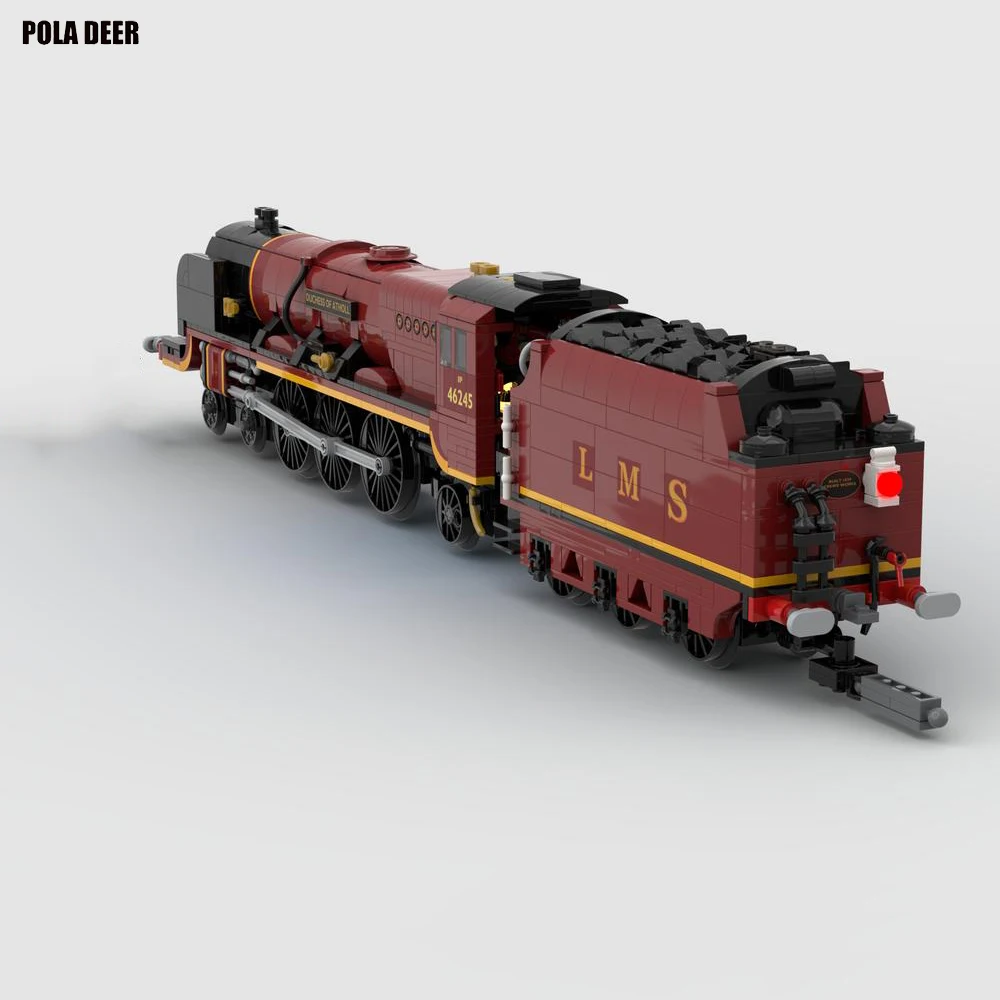 Poladeer 1496 Pcs Retro Princess Coronation Steam Train With Motor Creative Assembly Building Block Model Boy Toy Holiday Gift