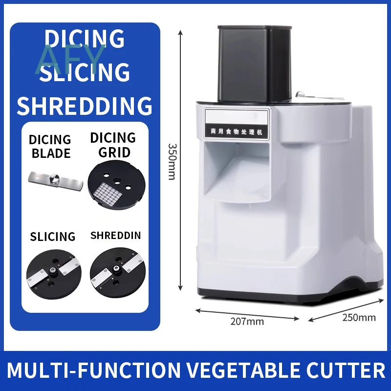 Electric Vegetable Cutter for Food Processor with 3 Blades Slicing Shredding Dicing Multifunctional Kitchen Gadget for Home