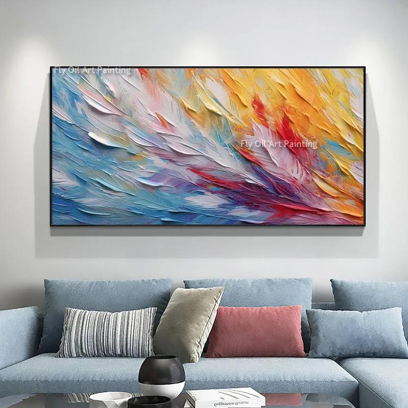 

100% Hand Painted Modern Large Abstract Colorful Thick Oil Painting On Canvas Wall Art Decoration For Living Room As Best Gift