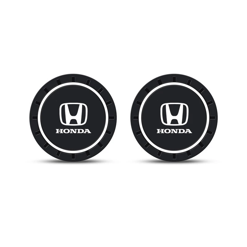 2pcs Silicone Car Coasters Water Cup Slots Non-Slip Mat Drink Pads For Honda Mugen Power Civic Accords CRV Hrv Jazz CBR VTEC VFR