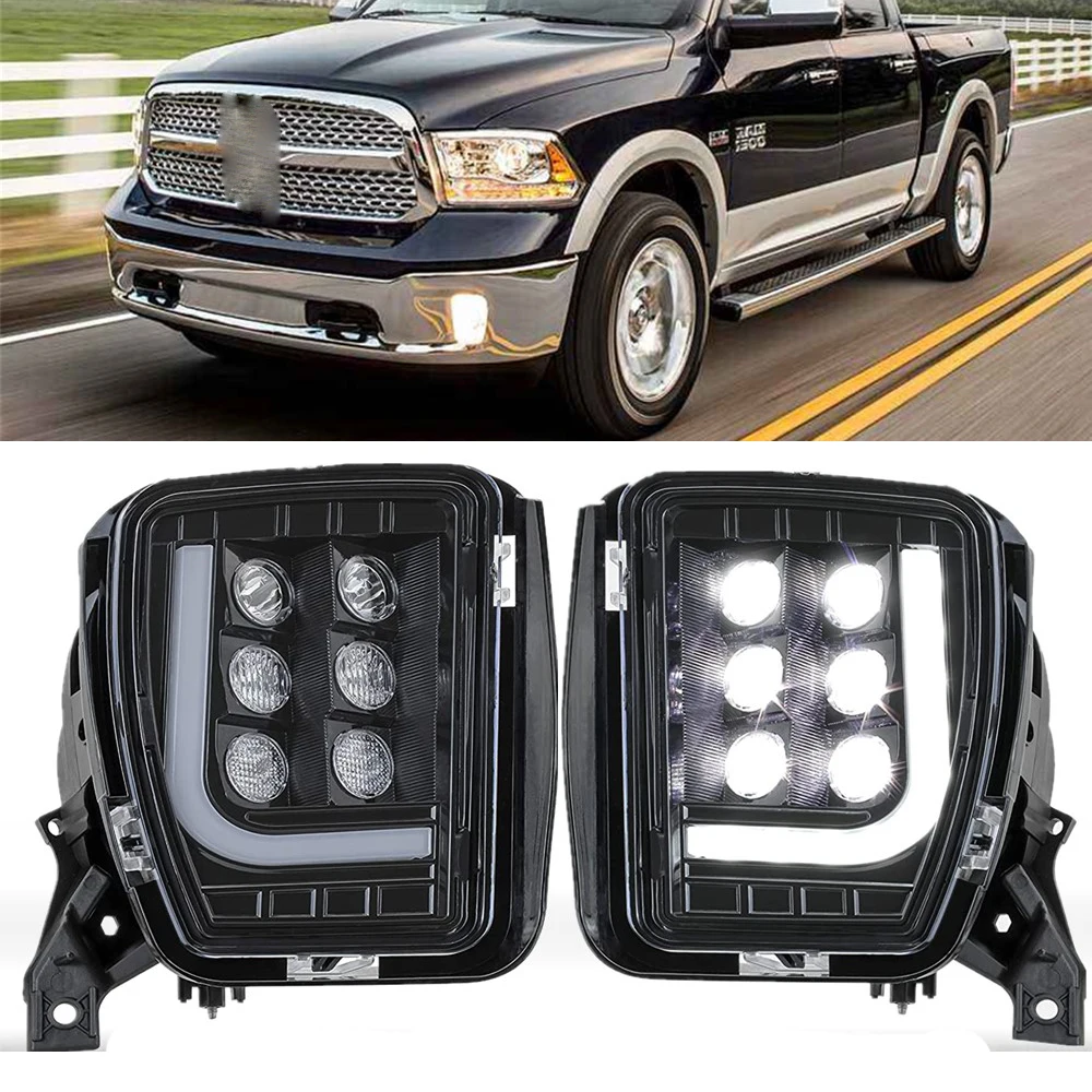 

2 Pieces Car DRL Daytime Running Lights Daylight Frame Led Fog Lights For Dodge Ram 1500 2013 2014 2015 2016 2017 2018