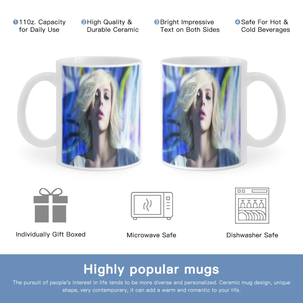 

Famous Scarlett Johansson Sexy Free shipping Coffee Cups Reusable Portable Coffee Cup Safe Coffee Mug Coffee Tea Travel Cups