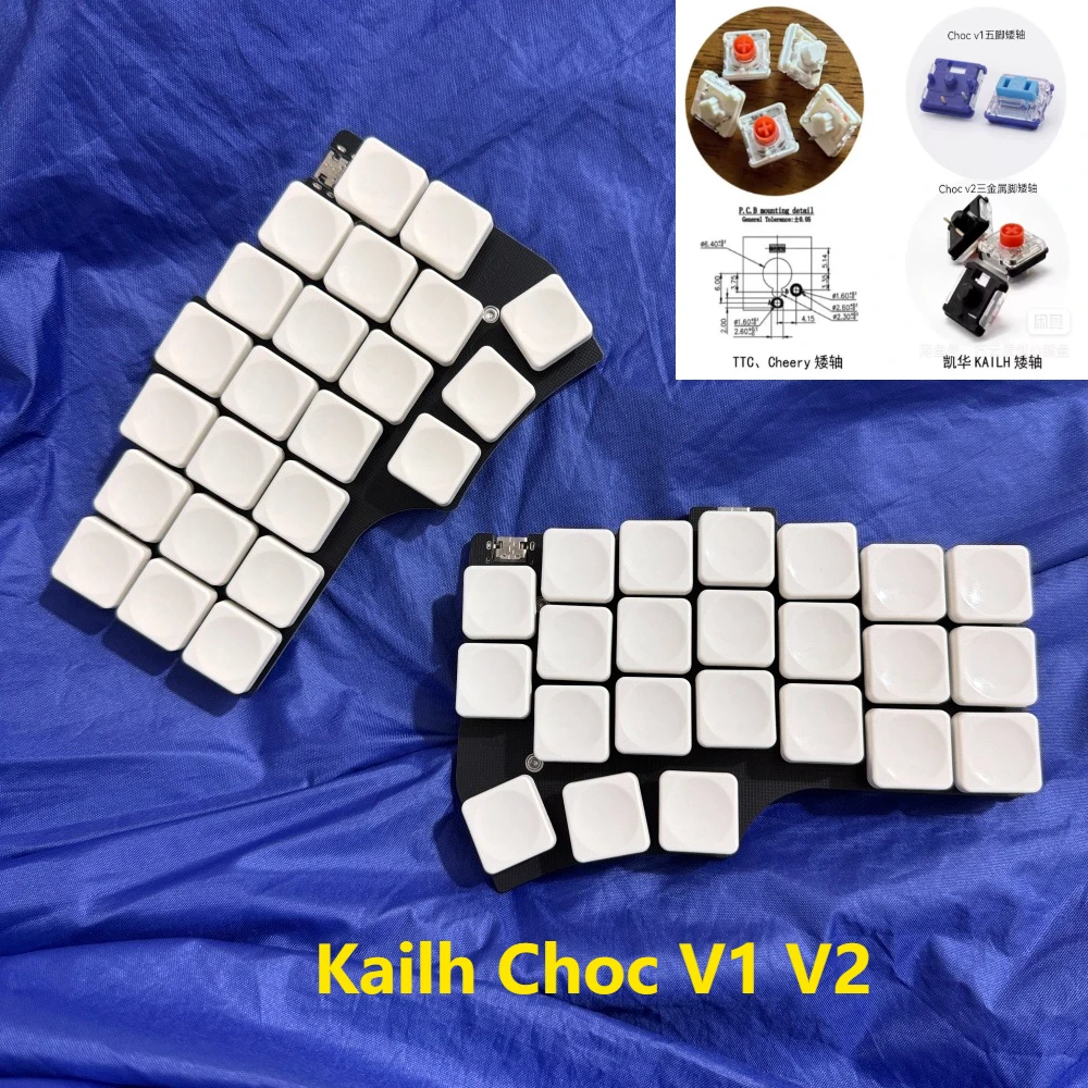 

Corne V4 Low Profile Split Keyboard Aluminium Base Welding Kailh Choc V1 V2 Switch QMK/VIAL Wired RGB Separate Keyboard Kit