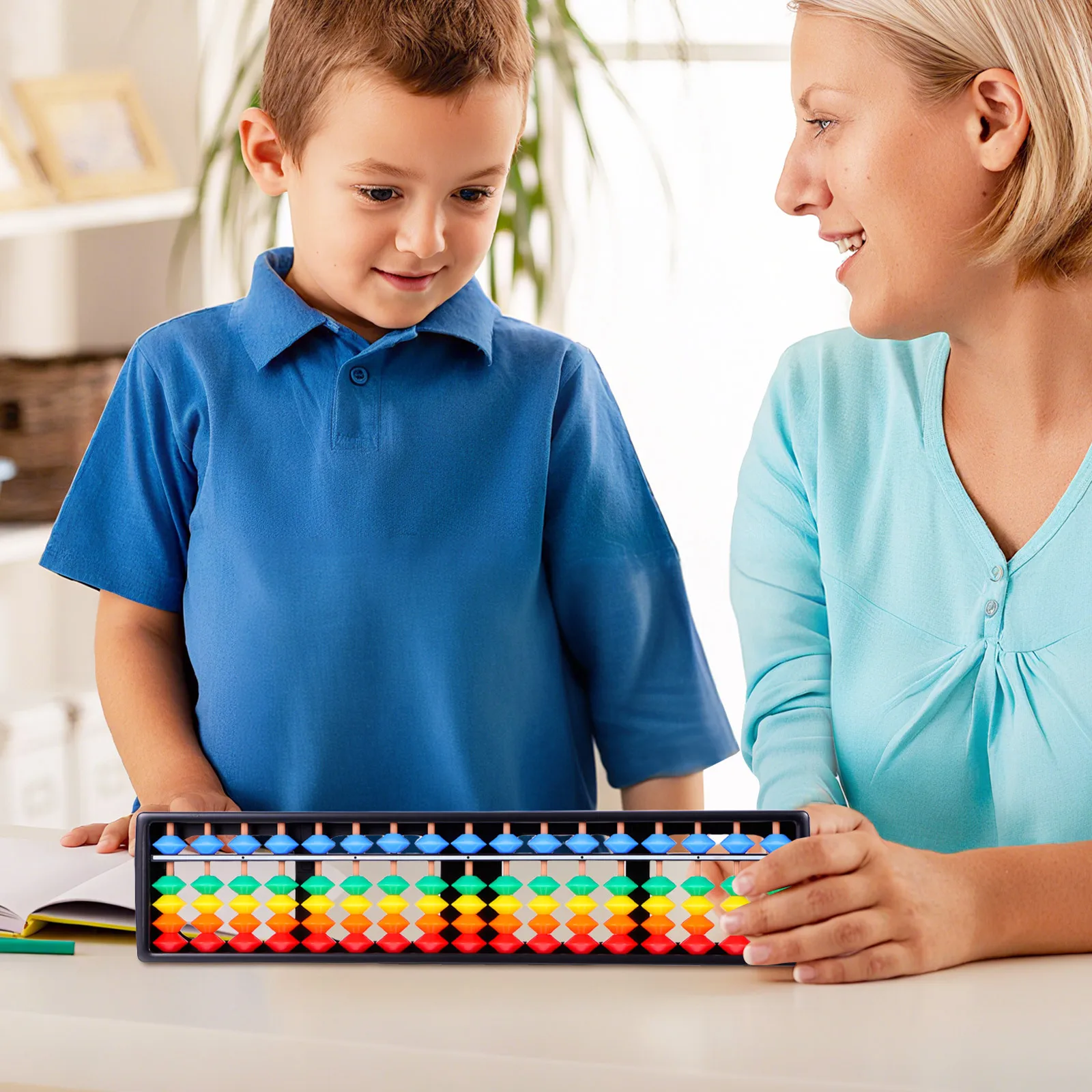 

Colorful Plastic Abacus 17 Digits Rods Math Learning Tool For Kids Mental Arithmetic Training Educational For Students