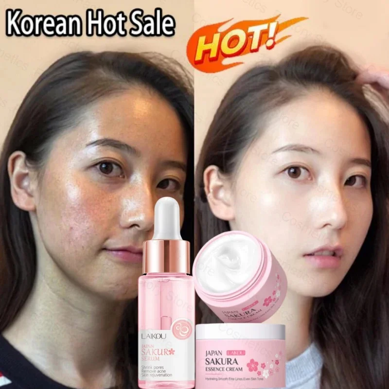 

Japan Sakura Wrinkle Remover Face Serum Cream Anti-Aging Fade Fine Lines Lift Firming Vitamin C Whitening Rejuvenation Skin Care