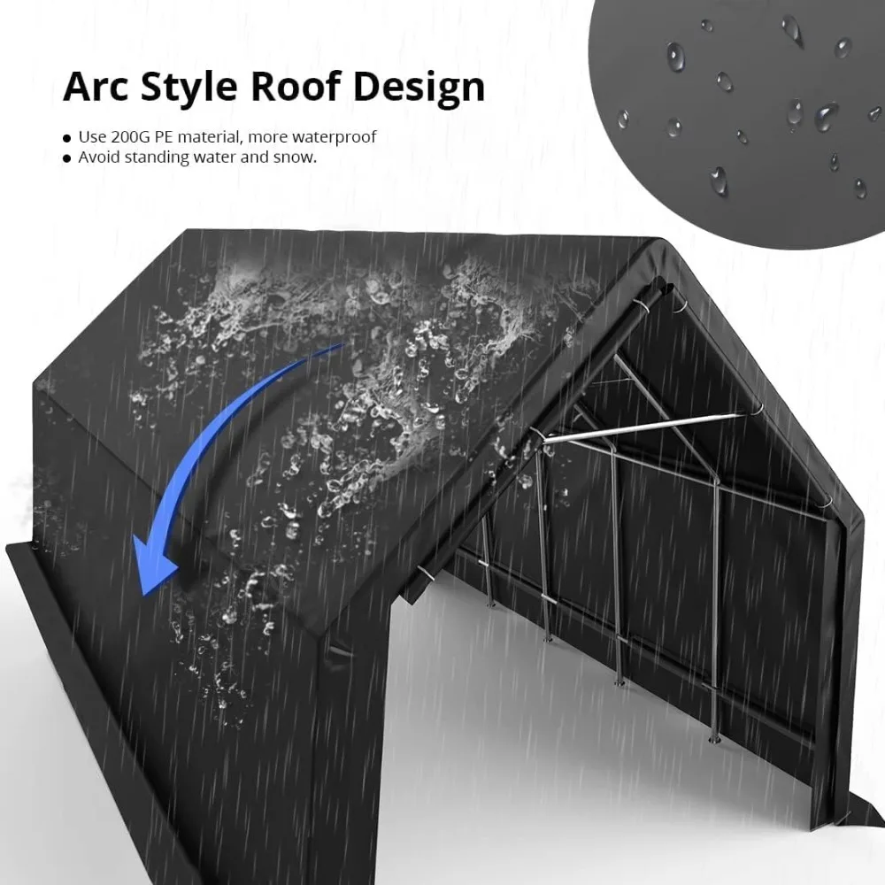 13 'X 20' навес для защиты от снега, уличный навес для мгновенного гаража с усиленными наземными перекладинами, навес для автомобиля