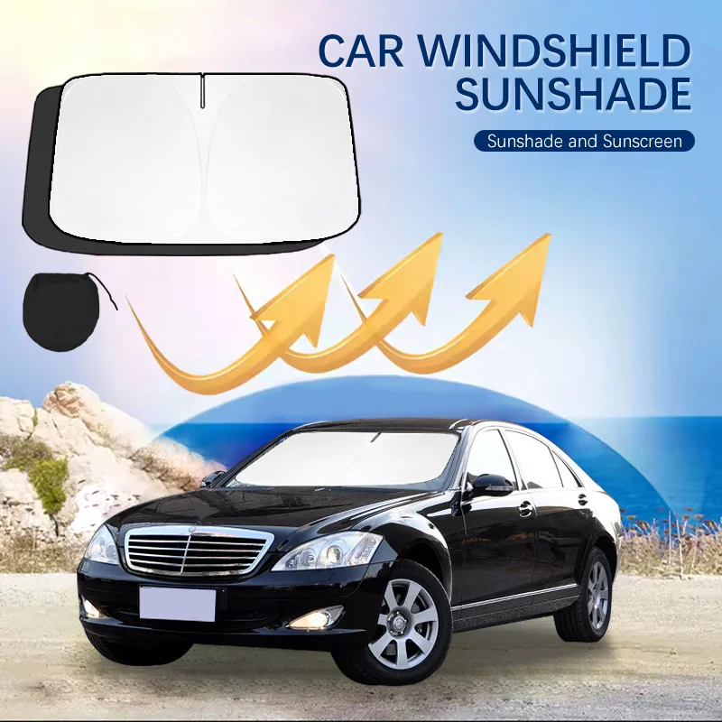 

Car Windshield Sun Shade Covers for Front Window Sunscreen UV Parasol For Mercedes Benz S Class W221 S300 Summer Car Accessories