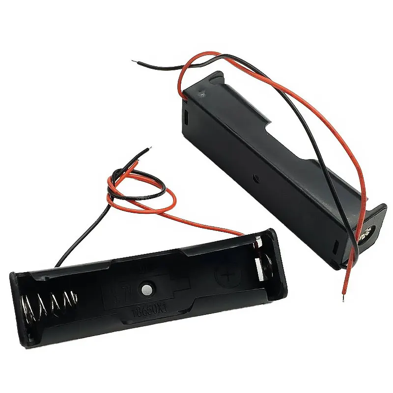 1-3PCS 18650 Battery Holder Box 1 Slot 3.7V Battery Storage Case 1/2/3/4 Cell Plastic Container with Connect Black Red Wires