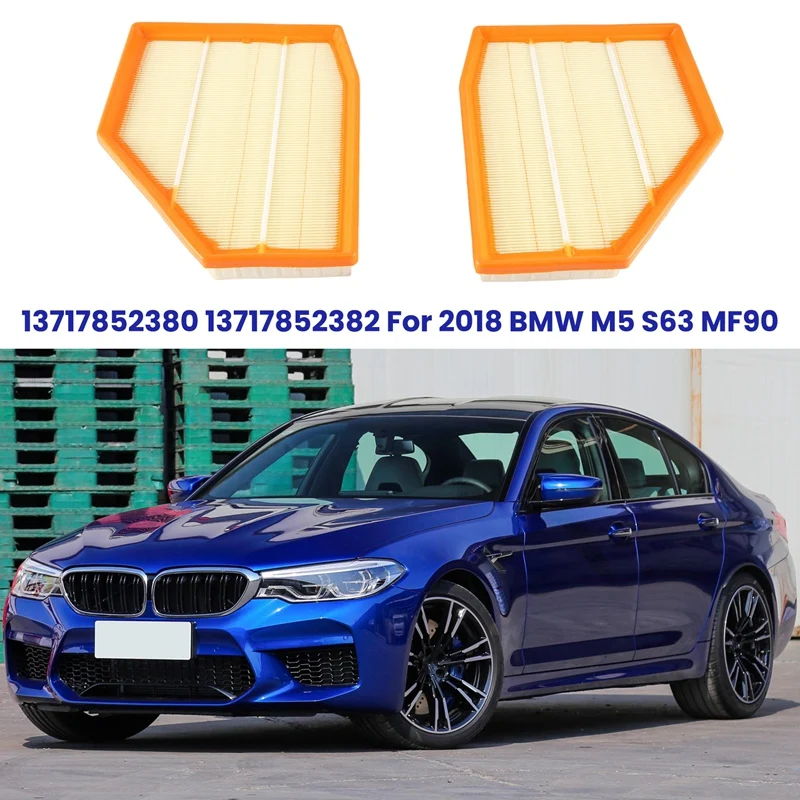 Car Front Right & Left Air Filter Elements For 2018 BMW M5 S63 MF90 Spare Parts Accessories 13717852380 13717852382