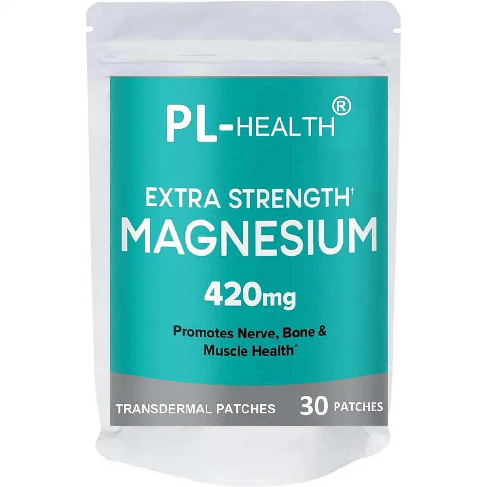 Magnesium Transdermal Patches Extra Strength, Bone and Muscle Health-30 Patches One Month Supply