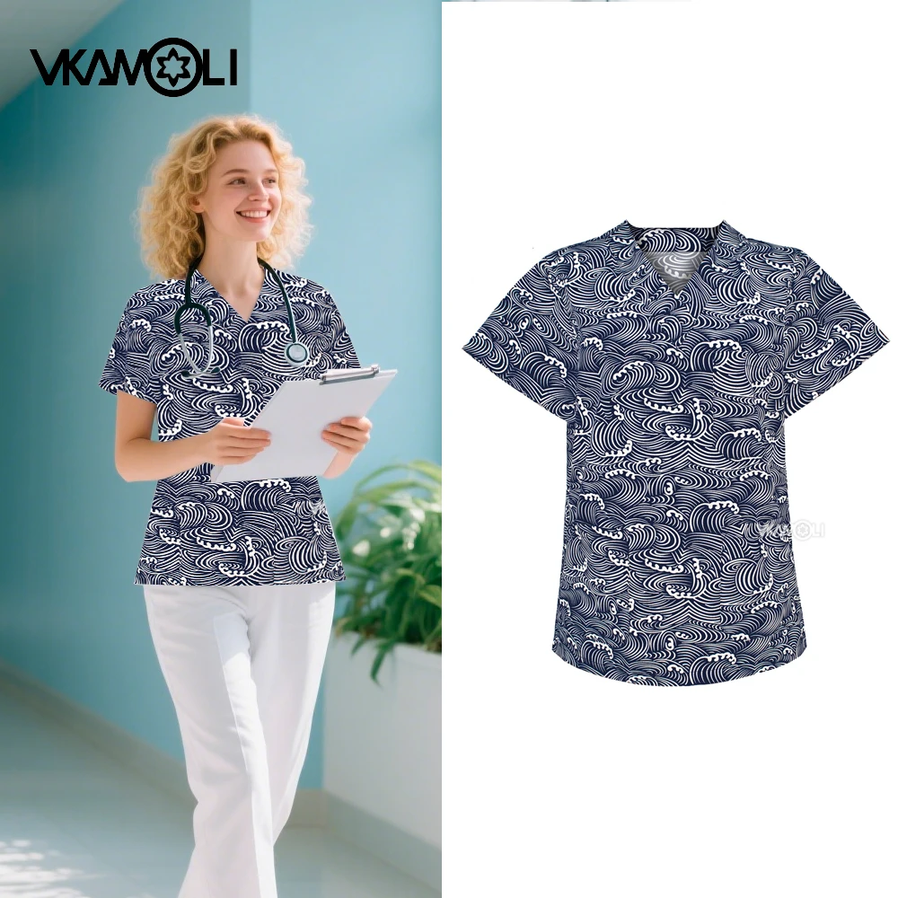 Krankenpflegeuniform Tops Krankenhauspersonal Design Ausverkauf Zahnklinikbedarf Arzt Arbeit Scrubs Shirt