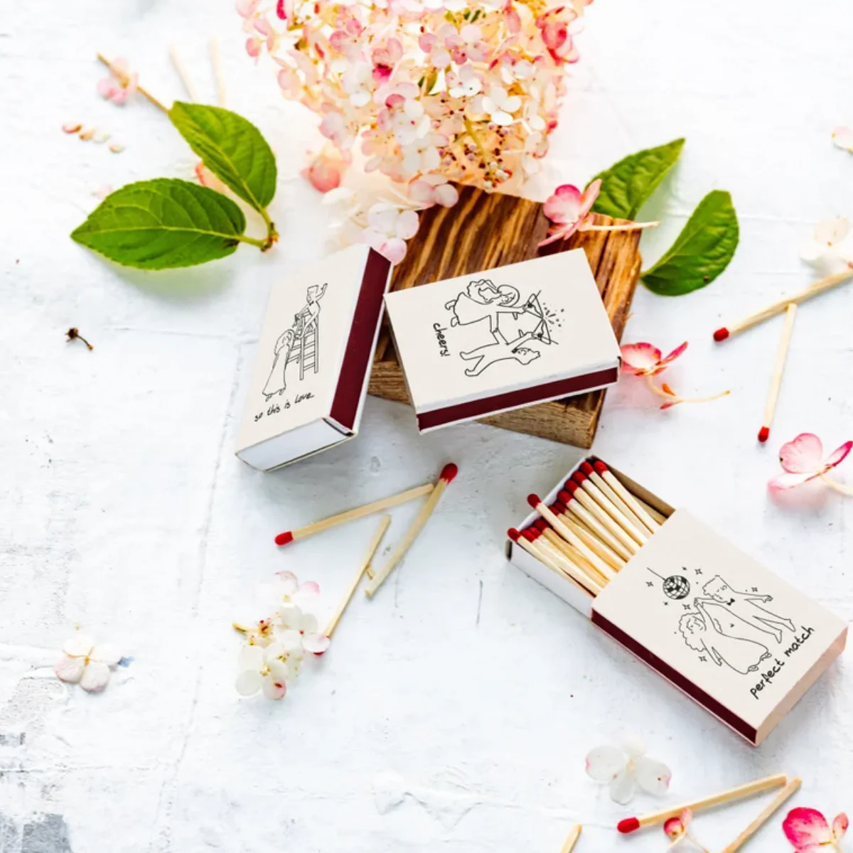 Custom matchboxes / Custom matchbook art / Sketch / Custom matches / Custom match boxes / Bulk wedding favors / Wedding souvenir