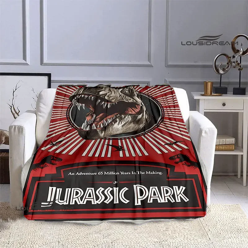 Jurassic Park Cartoon Printed Blankets Picnic blanket Flange Warm blanket Home travel blankets bed linings birthday gift