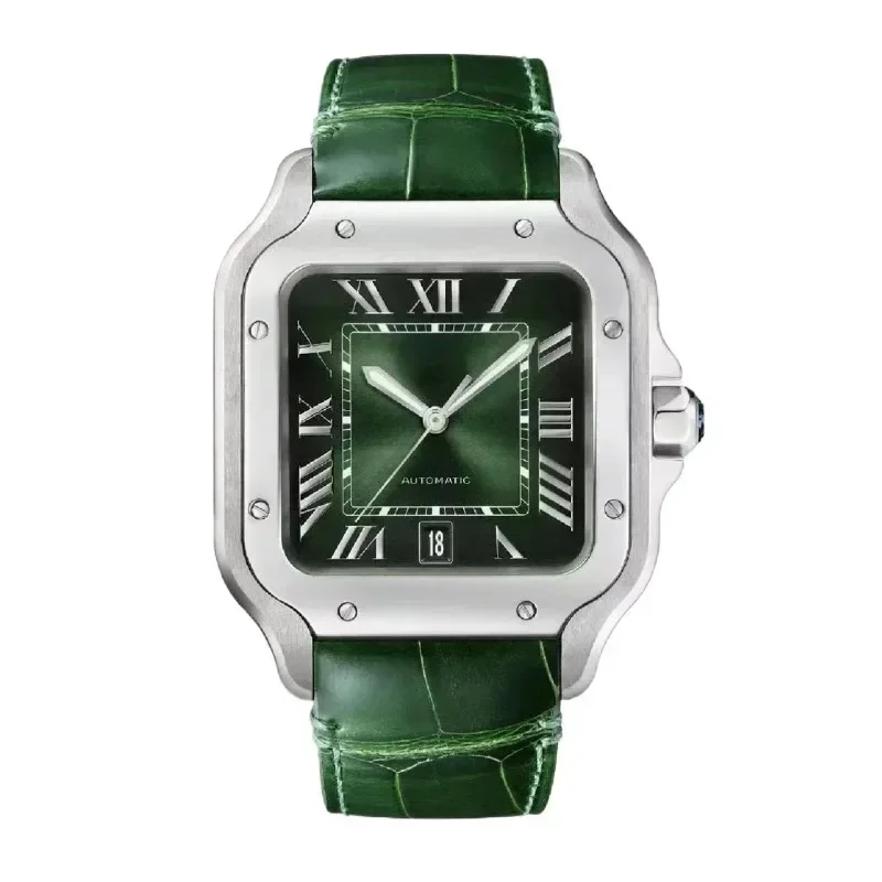 VIP2024 Couro Genuíno 42mm Santos Series Relógio Masculino luxuoso, requintado e requintado