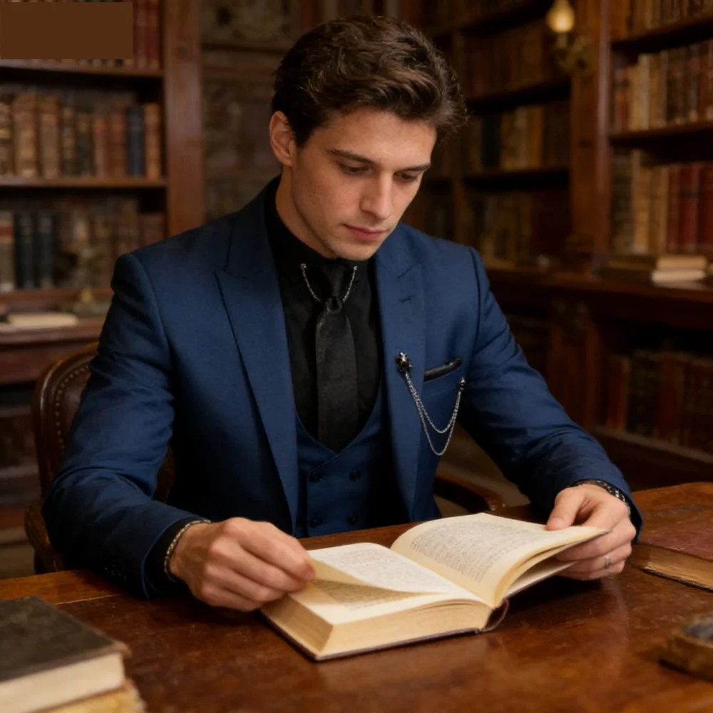 

Customizable 3-Piece Men's Formal Terno Set with Blazer Vest Pants And Matching Scarf Lapel Wedding Godfather Dress Code