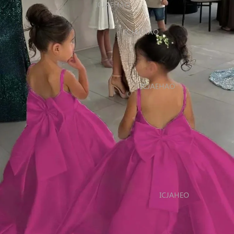 

2026 White Children Flower Gown Stage Runway Pageant Fashion Elegant Costume Girl Wedding Sweep Train Princess Tutu Dress Girls