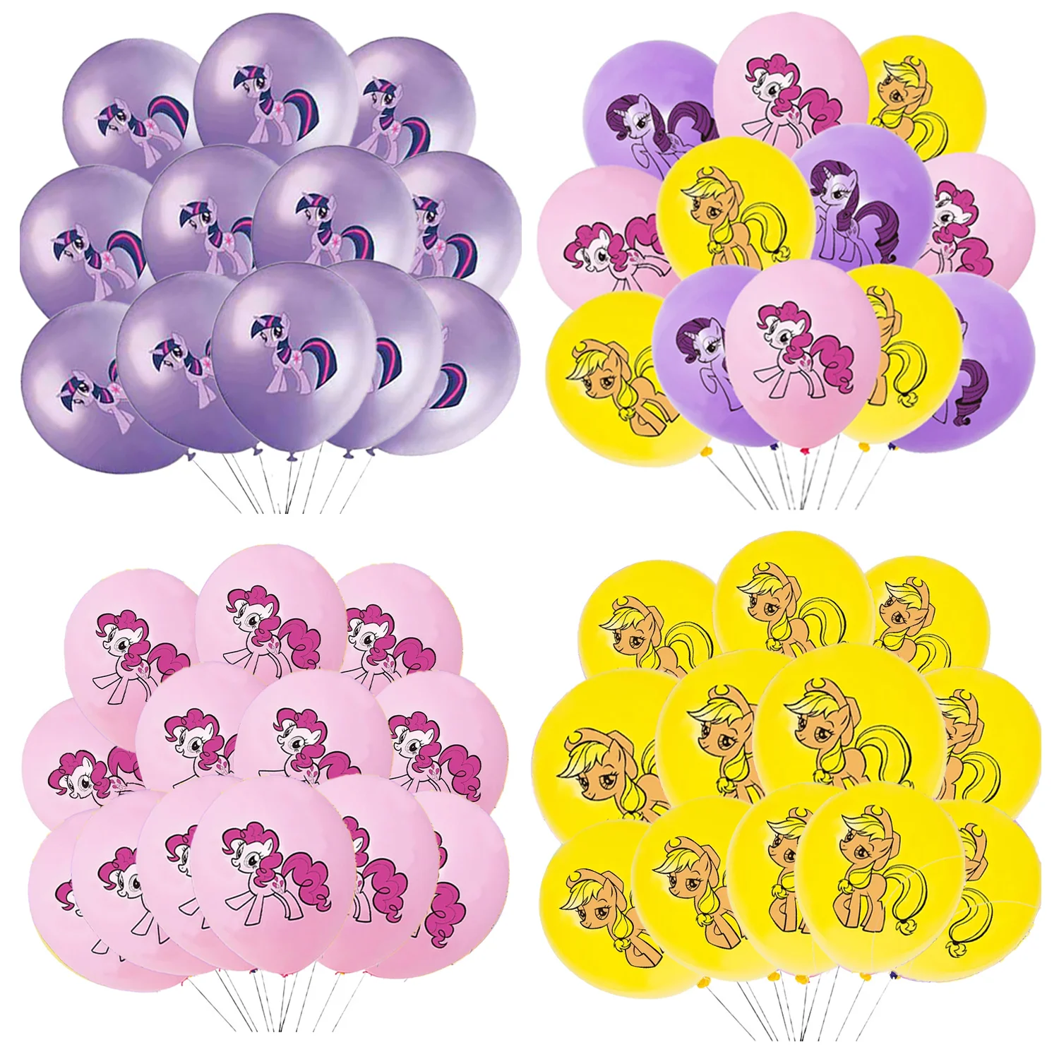 

12pcs/set Little Pony Latex Pink Balloons Cute Cartoon Girls Boys Birthday Party Wedding Anniversary Decoration Kids Toys Gift