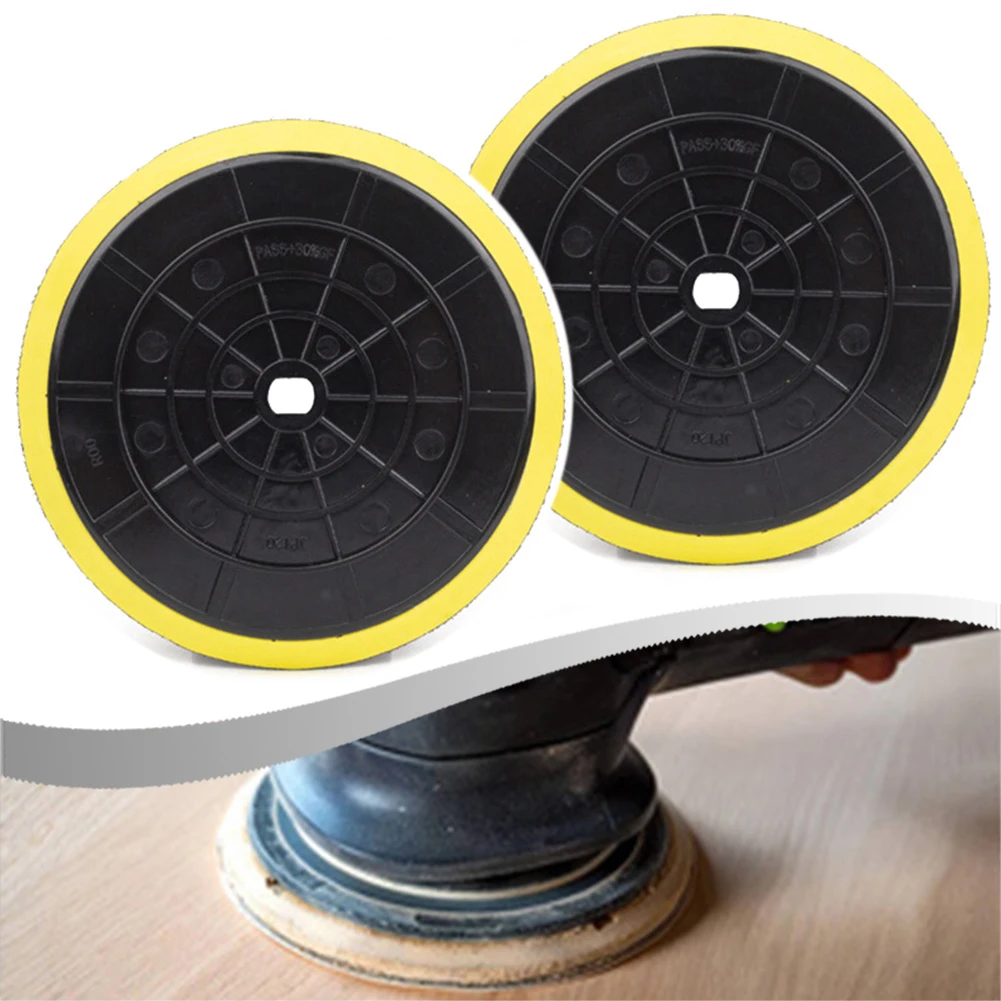 2-Pack 5/6-Inch Buffer Pads With 9mm Hole EVA Foam Backing Plates For Cordless Polisher Yellow And Black