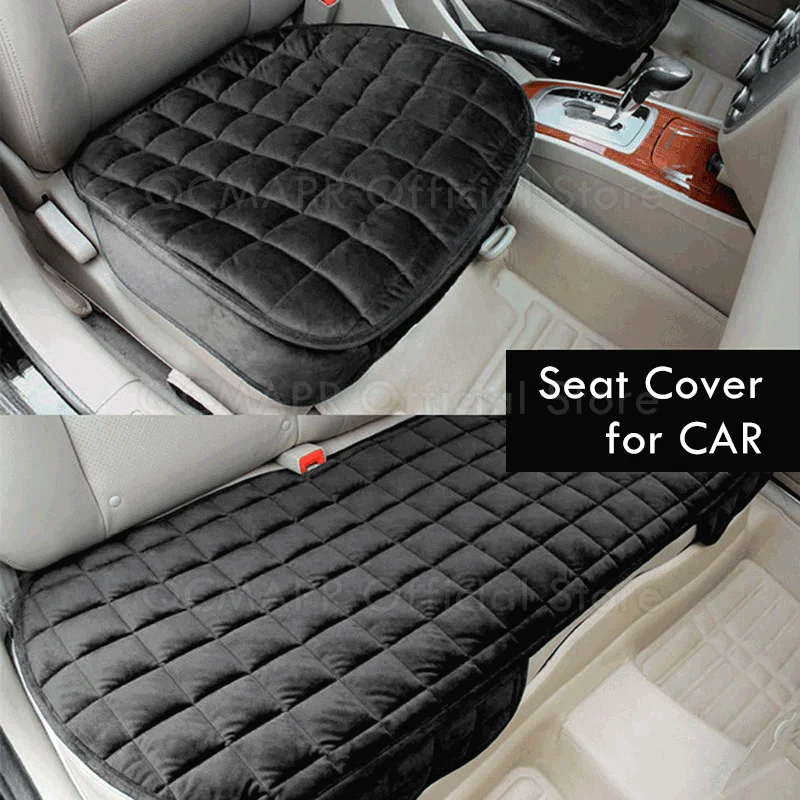 Universal Car Seat Cover Front Rear Fabric Cushion Winter Warm Auto Back Seat Protector Mat Interior Sit Pad for Truck SUV Van