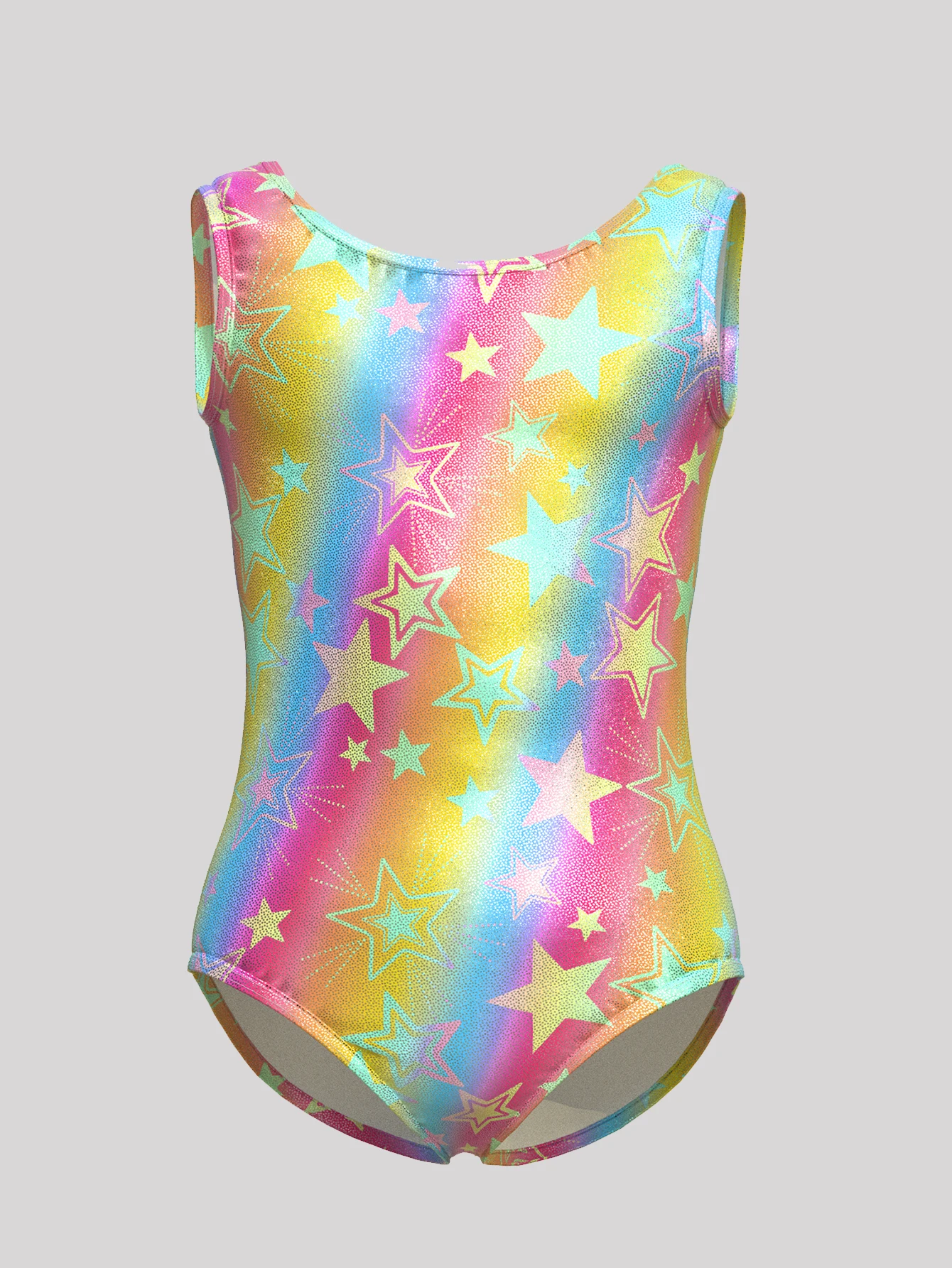 

Gymnastics Leotards for Girls Todder Colorful pentagram SleevelessTank Leotard Kids Dancewear Activewear Random color
