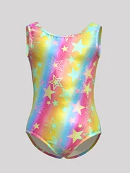 Gymnastics Leotards for Girls Todder Colorful pentagram SleevelessTank Leotard Kids Dancewear Activewear Random color