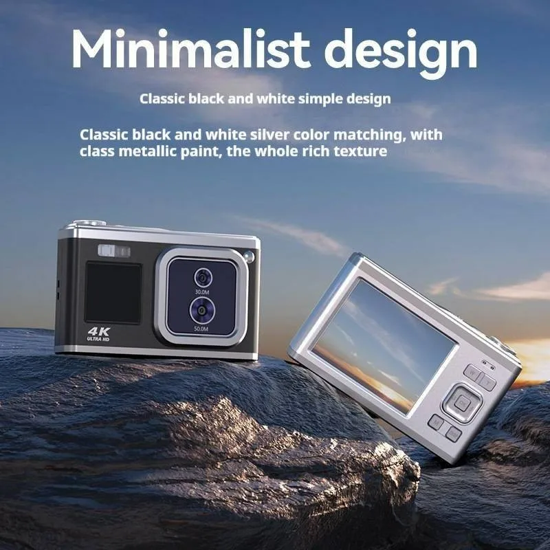 

NEW 4K Digital Camera CCD Camera Front and Rear Dual Screen 16X Optical Zoom High-Definition Selfie Beauty Camera