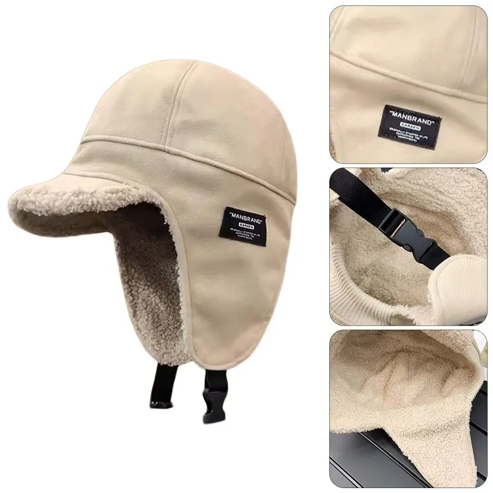 Outdoors Plush Bomber Hat Thick Warm Ushanka Fur Hat Windproof Winter Cap for Men Women