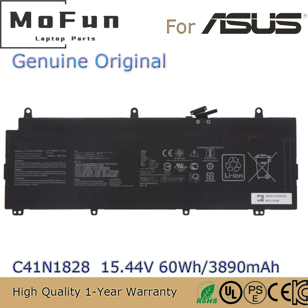 

Brand New Original C41N1828 15.44V 60Wh Laptop Battery for ASUS Zephyrus 3 GX531 GX531G GX531GV GX531GW Series