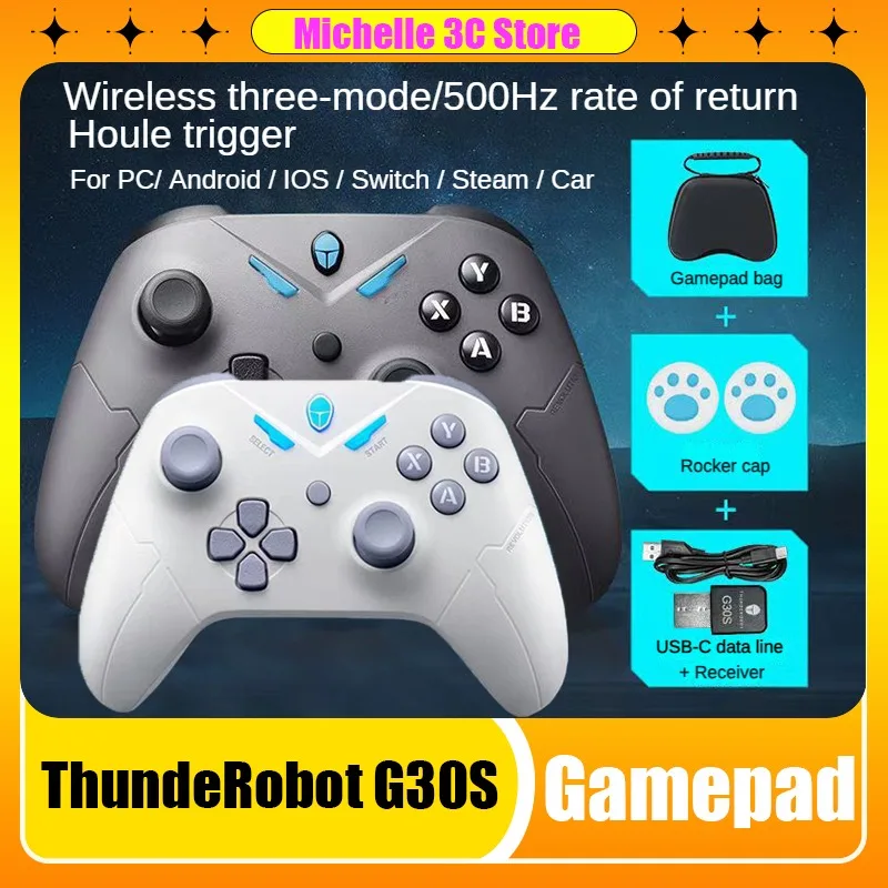 

Беспроводной игровой контроллер ThundeRobot G30S, USB 2,4G, Bluetooth геймпад с триггером с эффектом Холла для Nintendo Switch, ПК Steam