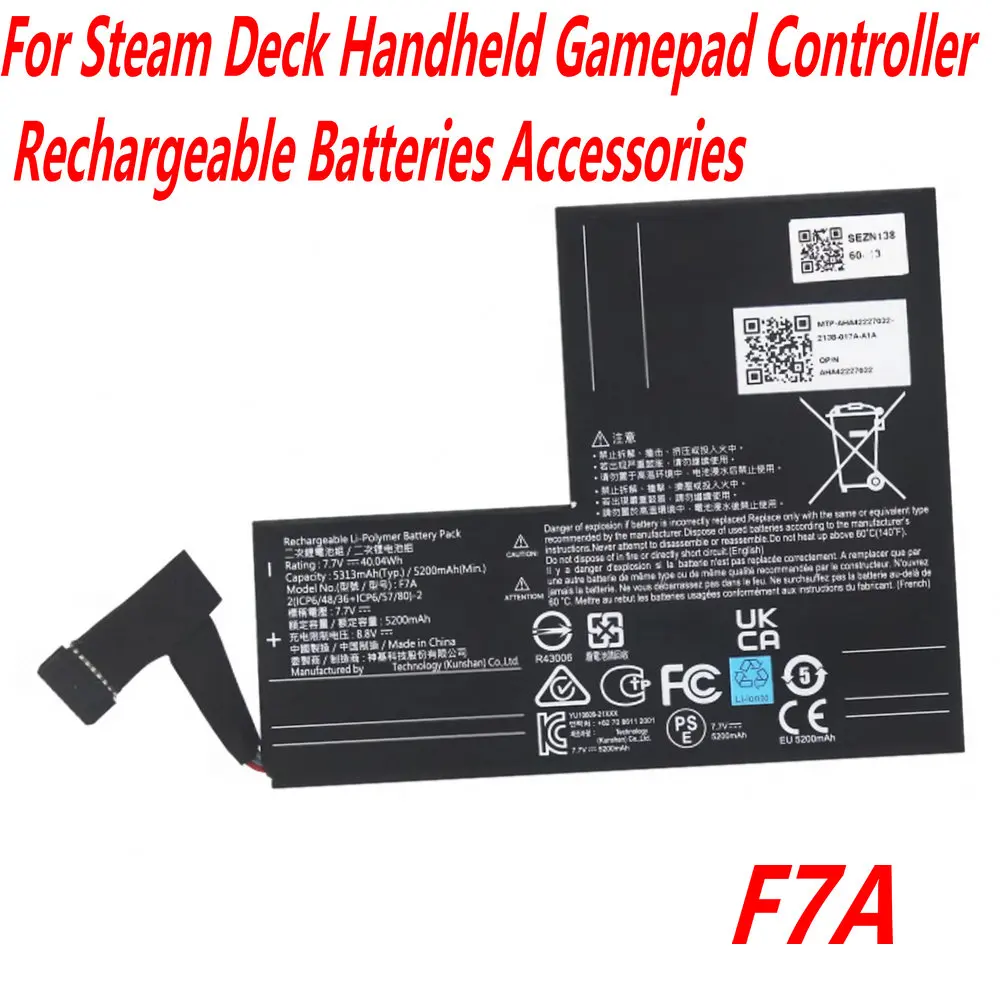 bateria recarregavel para steam deck handheld gamepad controller bateria do portatil 88v 5200mah novo f7a 01