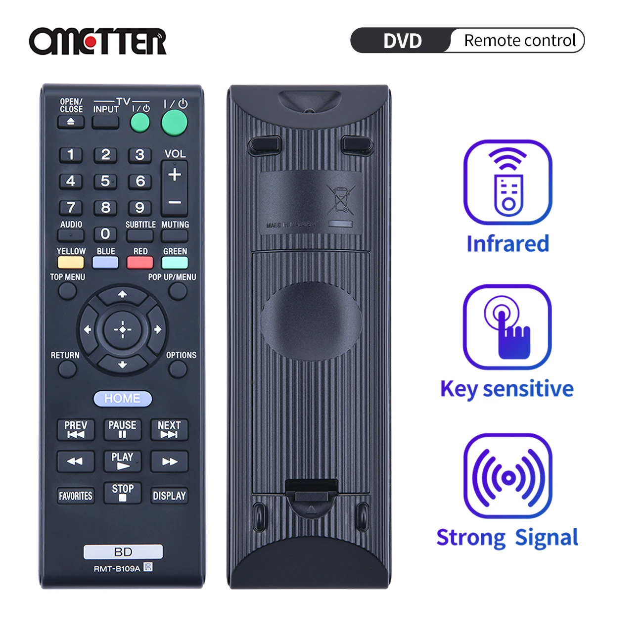 Pilot zdalnego sterowania do odtwarzacza sony RMT-B109A Blu-Ray DVD BDP-BX58 BDP-S480 BDP-S483 E65A kontroler remoto controle