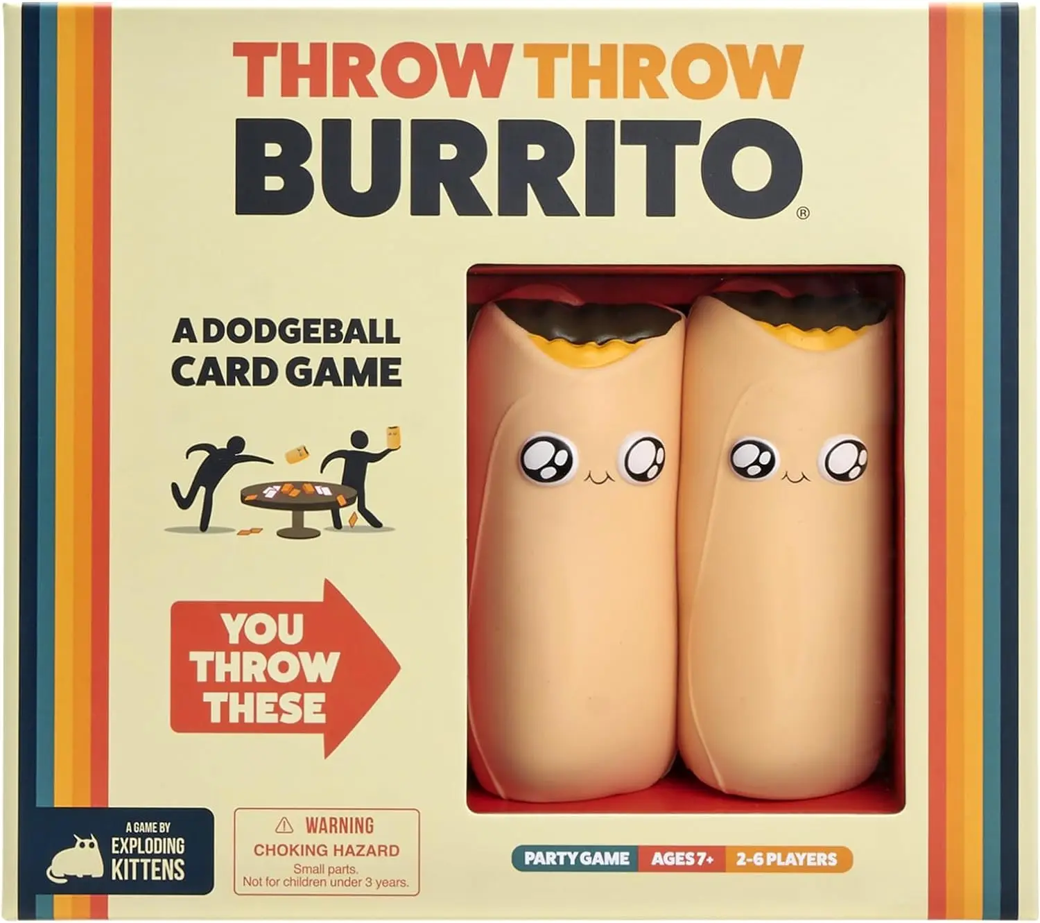 Throw Throw Burrito Card Game by Exploding Kittens - A Dodgeball Card Game - Fun Family Card Games for Adults Kids 2-6 Players