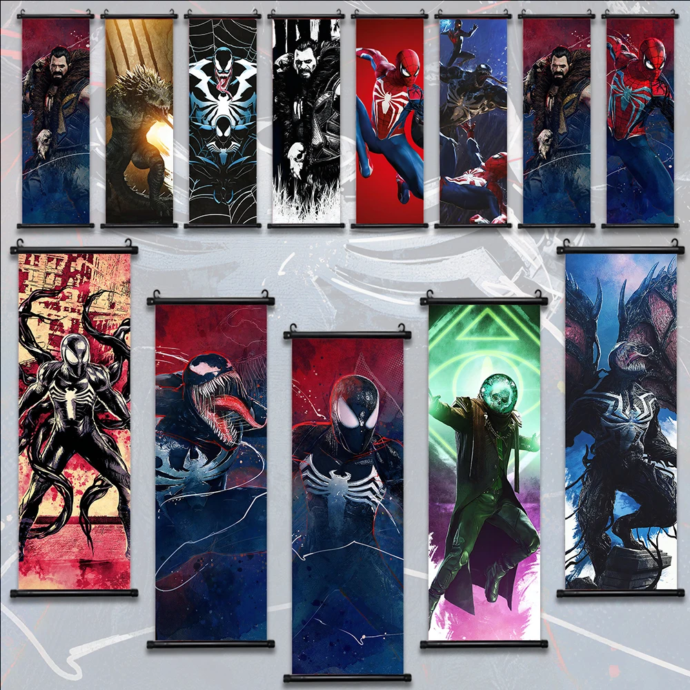 

S-SpiderMan 2 Marvel Game Room Wallpaper Wall Artwork Canvas Painting Print Decor Home Decoration Art Hanging Scroll Poster Gift