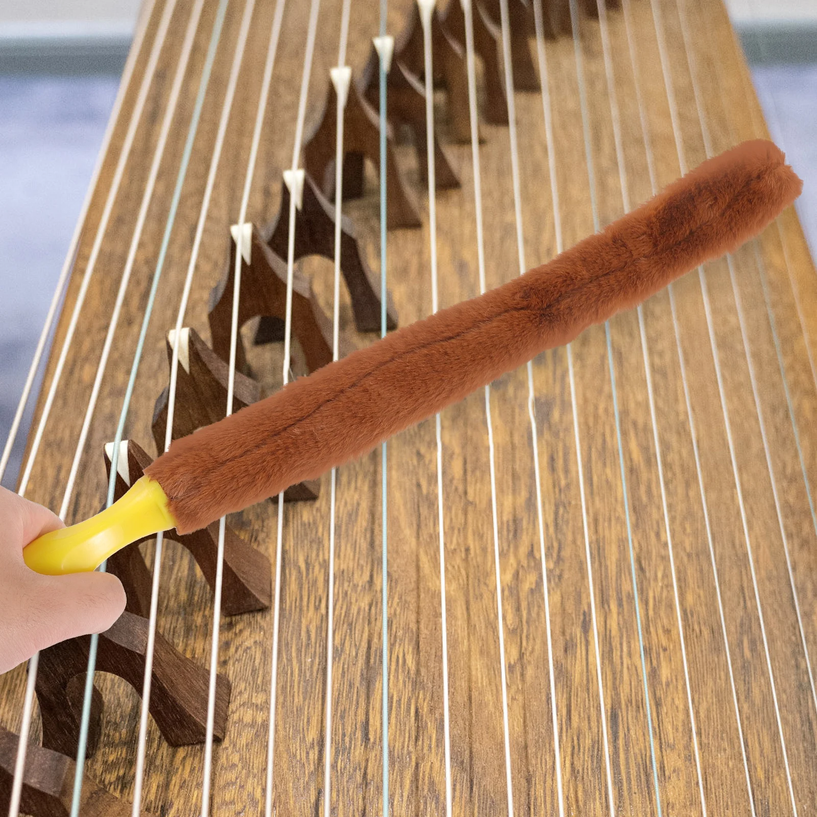 

Guzheng Cleaning Brush Brown H Portable Dust Removal Music Instrument Supplies Easy Storage Durability Soft Bristles For