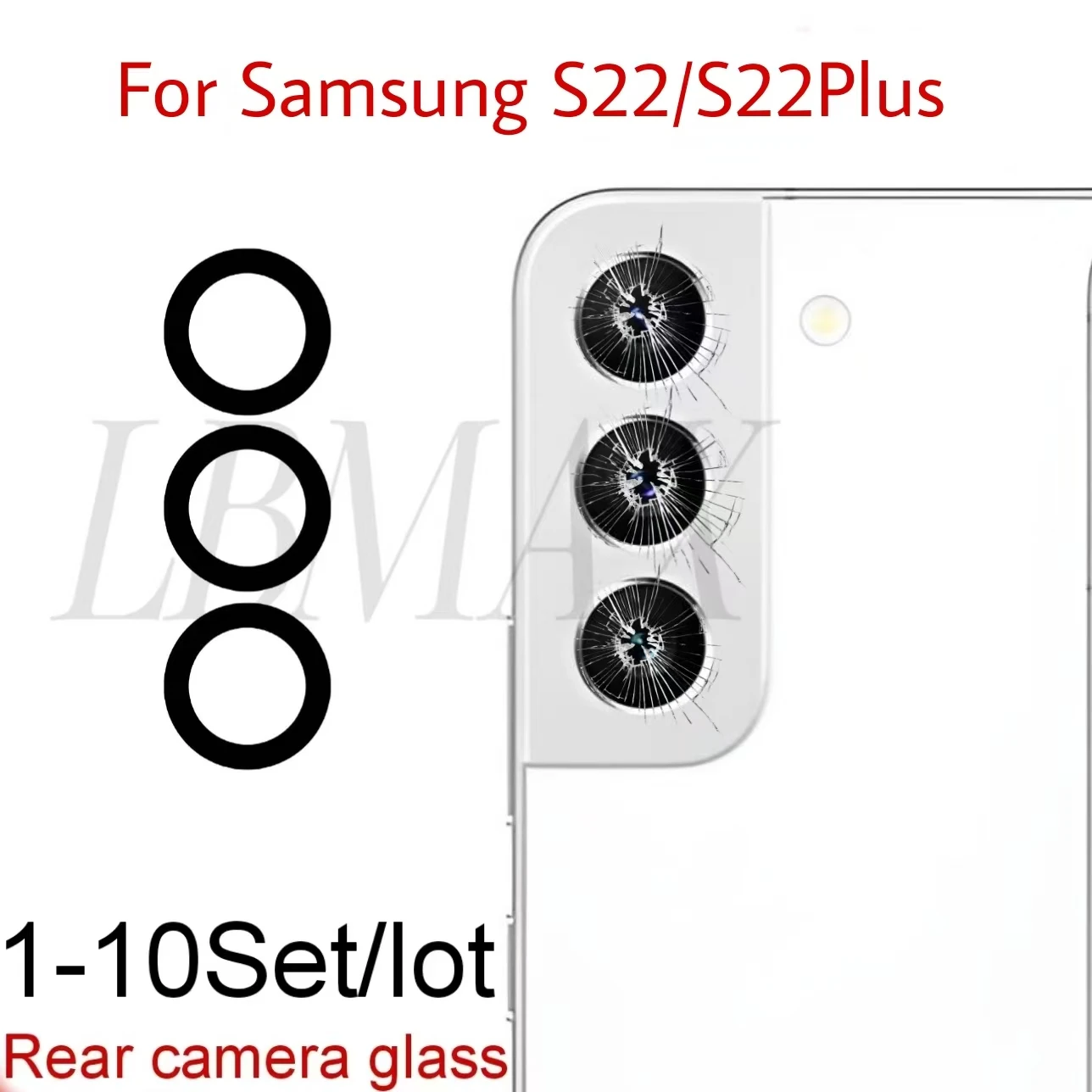 

Rear Back Camera Glass Lens For Samsung galaxy S22 SM S901 S906 S22+ Plus Camera Glass With Sticker replacement free shipping