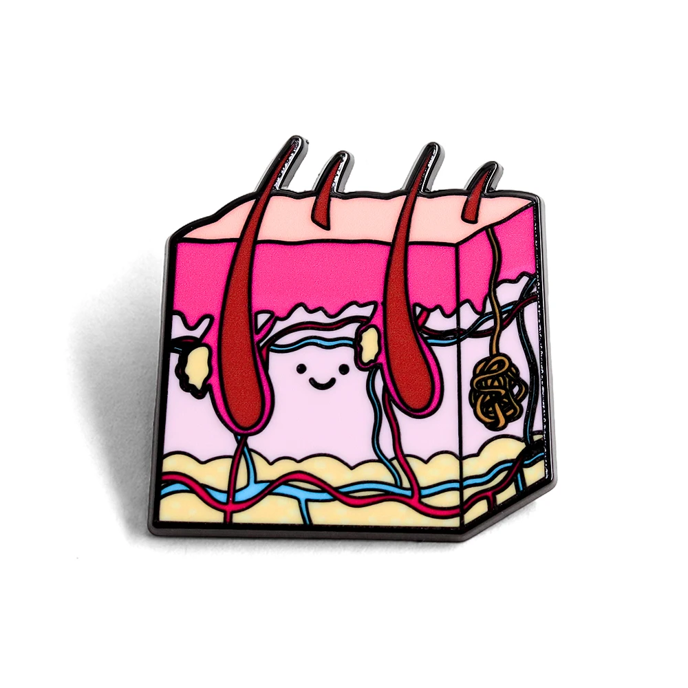 Skin Structure Science Popularization Model Brooch Human Anatomy Knowledge Enamel Pin Medical Student Clothing Accessories Badge