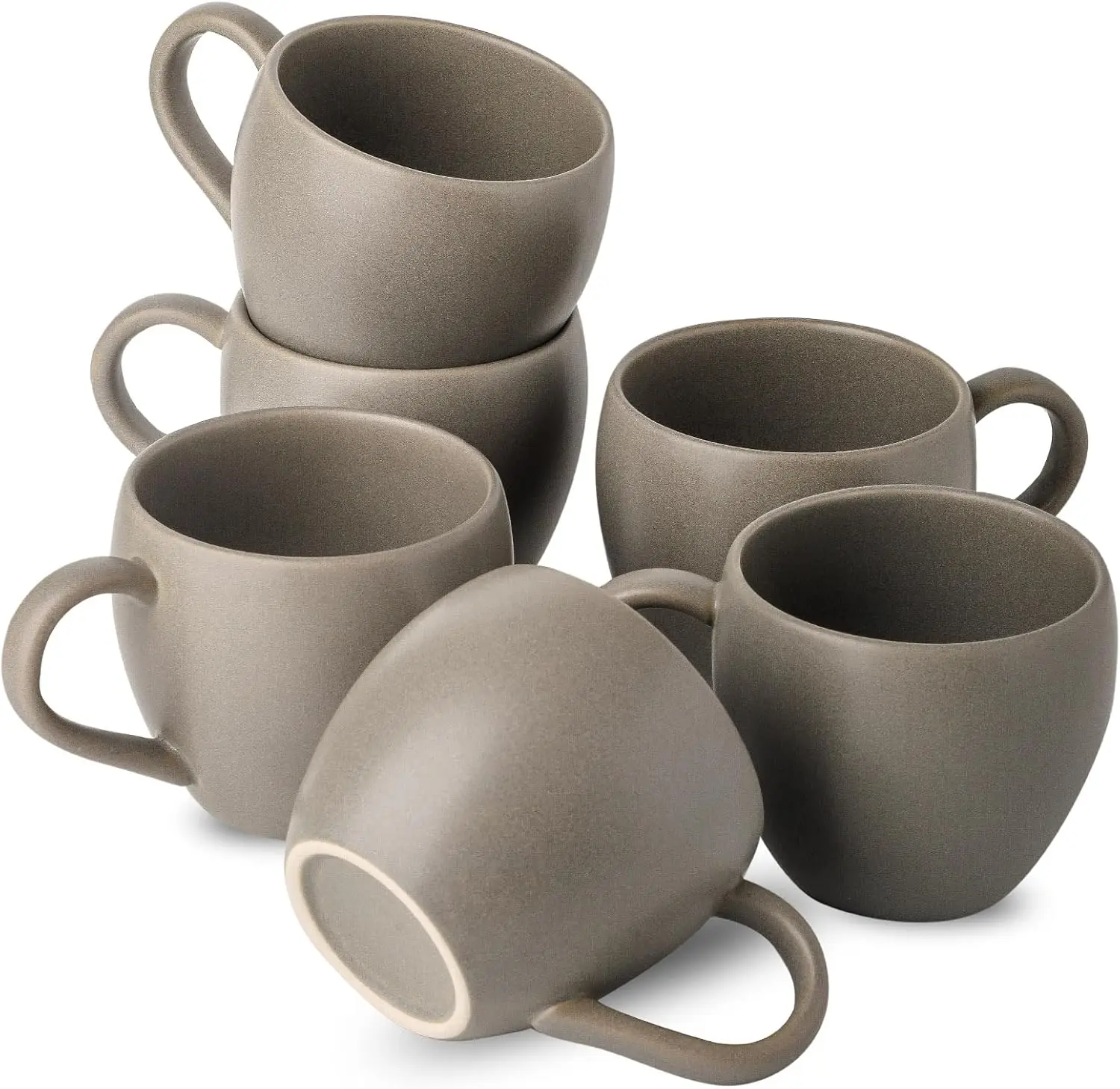 

Ceramic Coffee Mugs Set, 16 oz Large Coffee Cups Set of 6 with Big Handle, Stoneware Coffee Mugs for Cappuccino