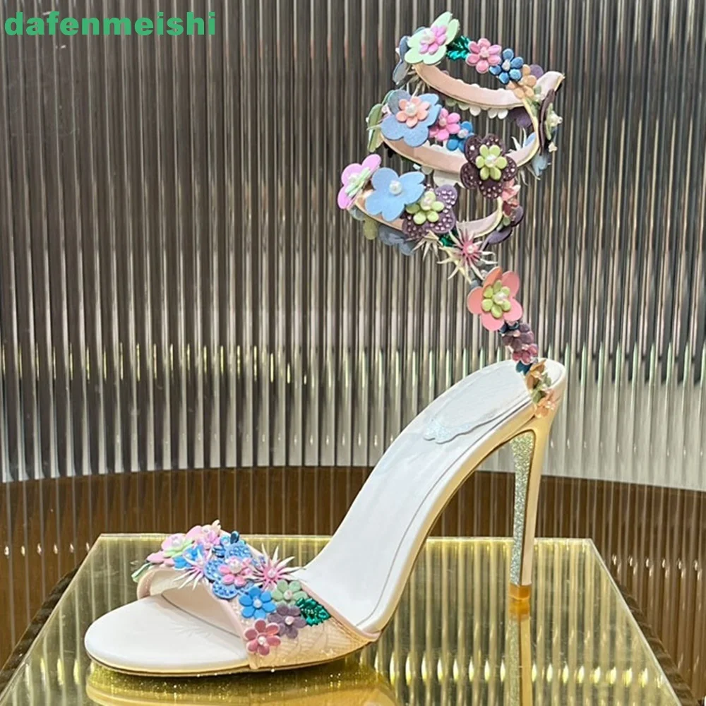 Jasmine sandal wanita kulit domba, Kasut Ankle bungkus kain jala 10Cm hak tipis 2025 musim panas