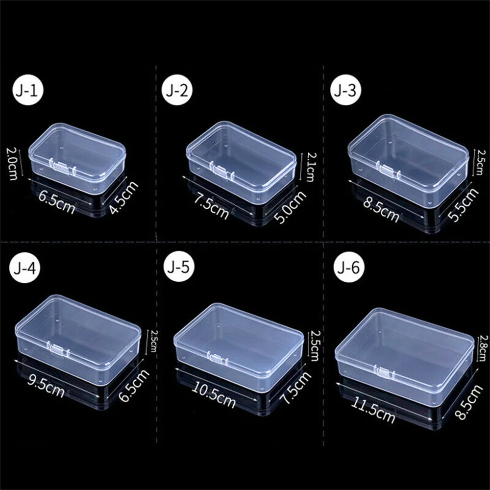 Plastic Box Organizer Storage Rectangular Box Mini Transparent Small Boxes Packing Box Storage Box Dustproof Jewelry Cas