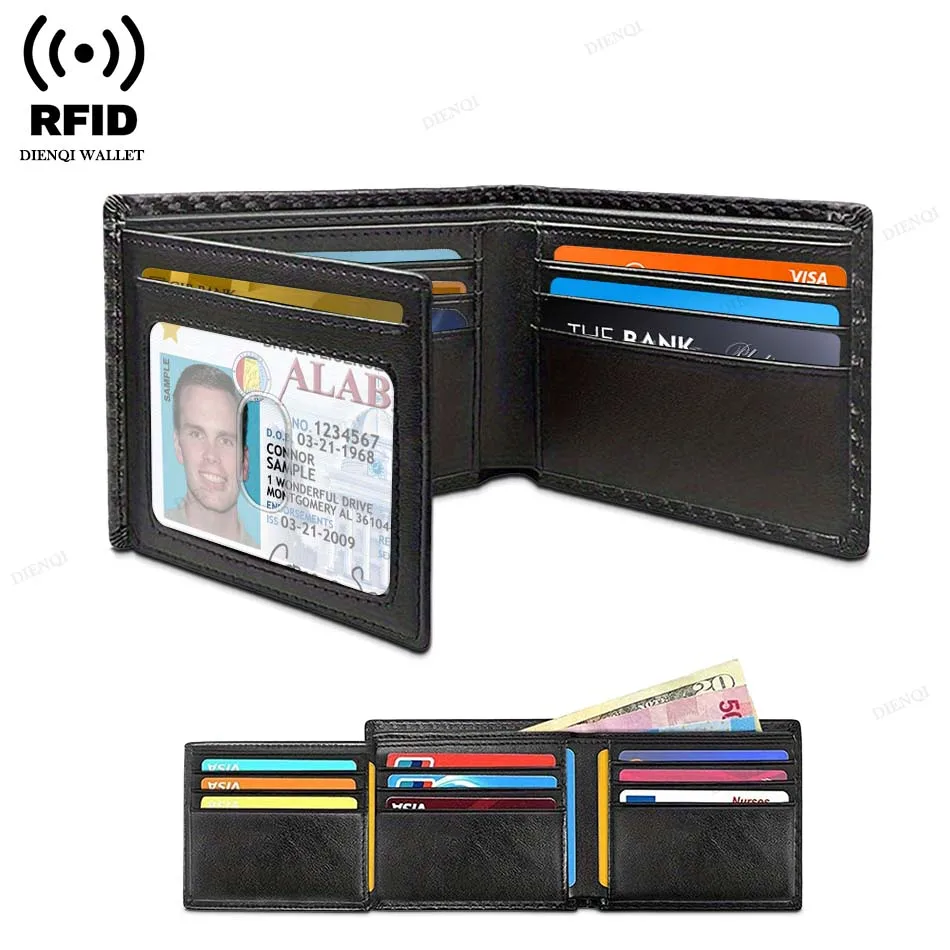 

Кошелек мужской из углеродного волокна с Rfid-защитой и зажимом для денег