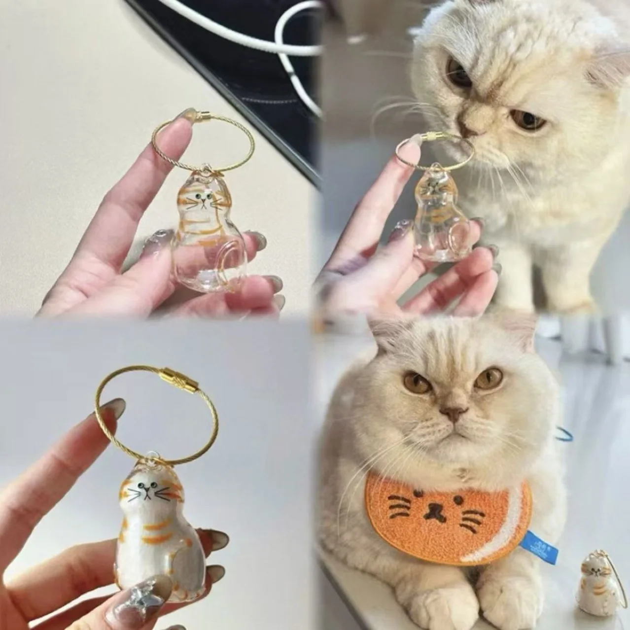 Boîte de rangement de cheveux de chat, porte-clés suspendu, sac à dos pendentif, décor suspendu, rangement de poils d'animaux, porte-clés mignon, Souvenirs d'animaux de compagnie