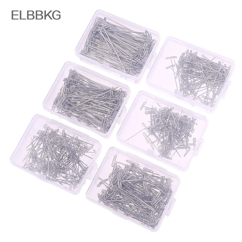 

100Pcs Wig T Pins for Holding Wigs Silver 26-54MM Long T-pins Styling Tools For Wig Display Macrame Modelling with Box