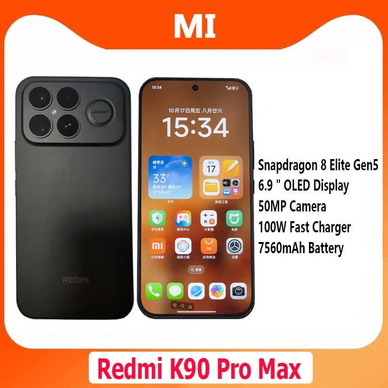 New Xiaomi Redmi K90 Pro Max Brand Snapdragon 8 Elite Gen5 6.9